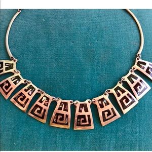 Mexican 1940’s Sterling Silver Abalone Necklace